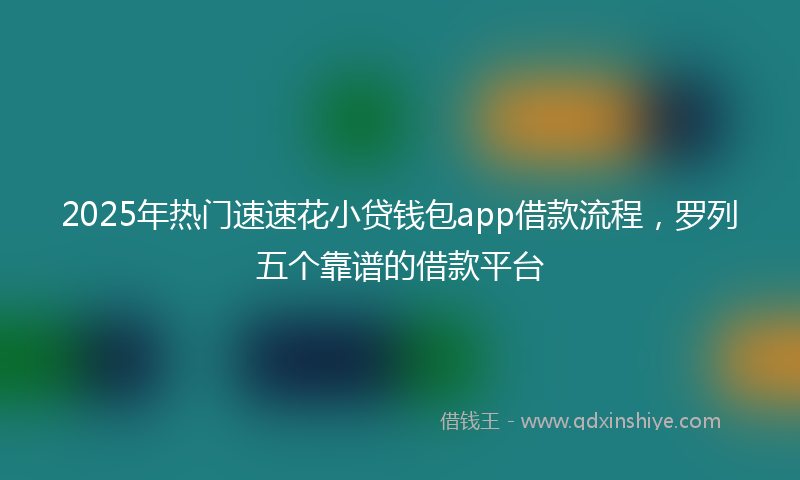 2025年热门速速花小贷钱包app借款流程，罗列五个靠谱的借款平台