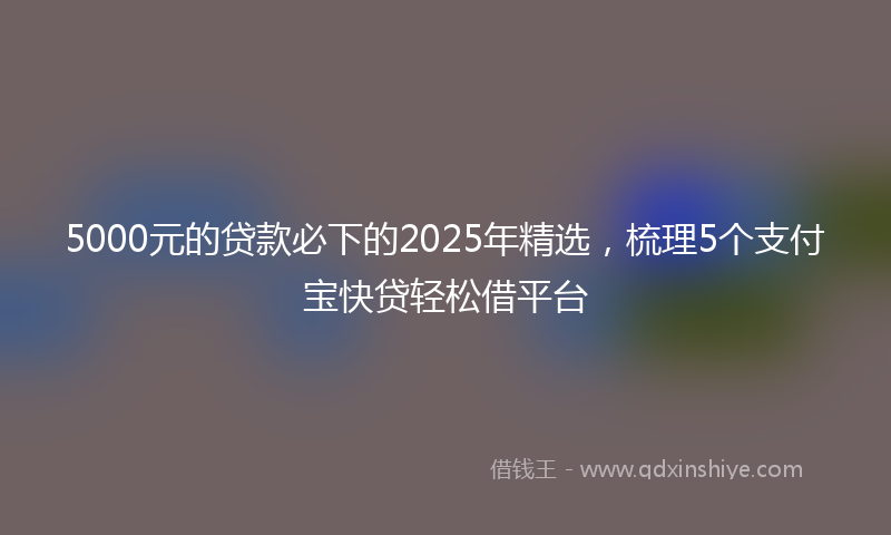 5000元的贷款必下的2025年精选，梳理5个支付宝快贷轻松借平台