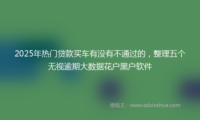 2025年热门贷款买车有没有不通过的，整理五个无视逾期大数据花户黑户软件