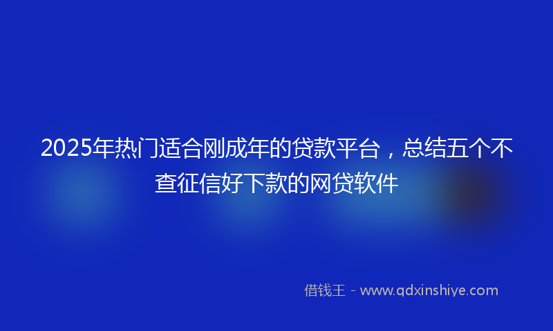 2025年热门适合刚成年的贷款平台，总结五个不查征信好下款的网贷软件
