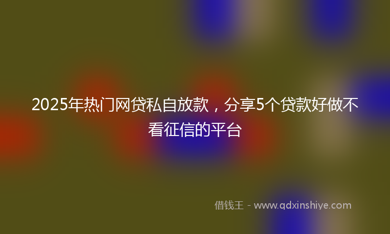 2025年热门网贷私自放款，分享5个贷款好做不看征信的平台