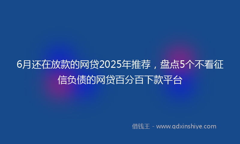 6月还在放款的网贷2025年推荐,盘点5个不看征信负债的网贷百分百下款平台