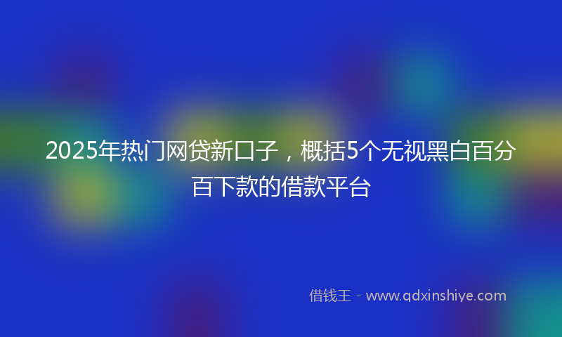 2025年热门网贷新口子，概括5个无视黑白百分百下款的借款平台