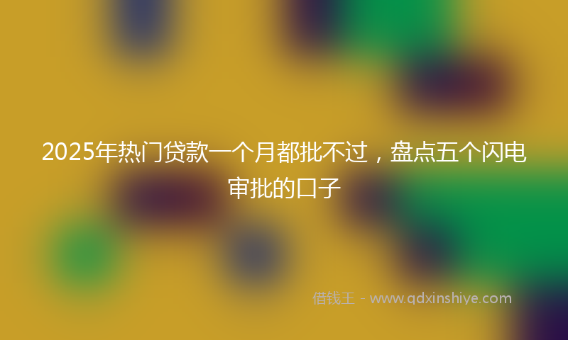 2025年热门贷款一个月都批不过，盘点五个闪电审批的口子