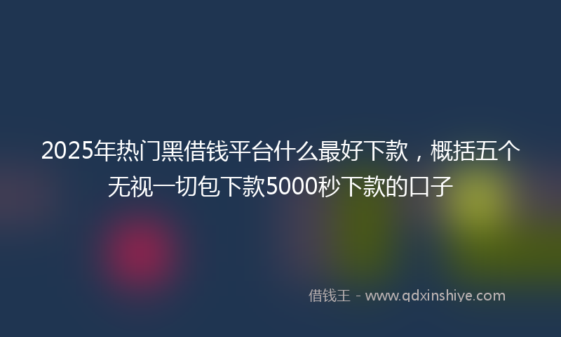 2025年热门黑借钱平台什么最好下款,概括五个无视一切包下款5000秒下款的口子