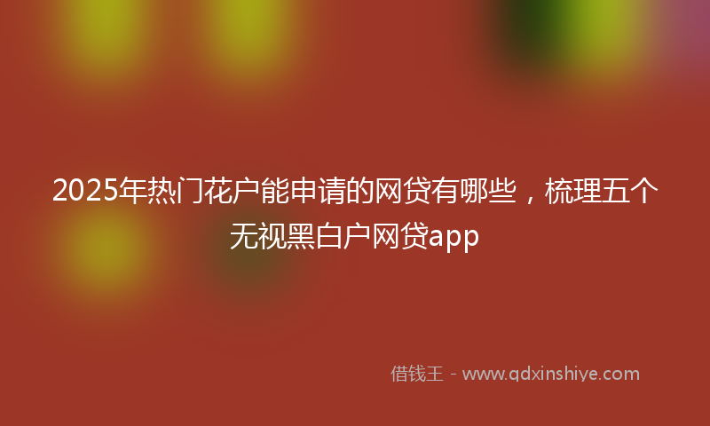2025年热门花户能申请的网贷有哪些，梳理五个无视黑白户网贷app