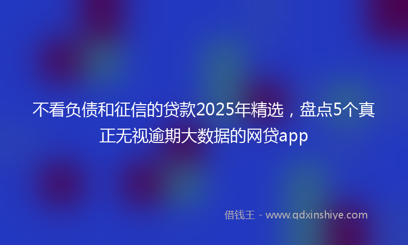 不看负债和征信的贷款2025年精选，盘点5个真正无视逾期大数据的网贷app