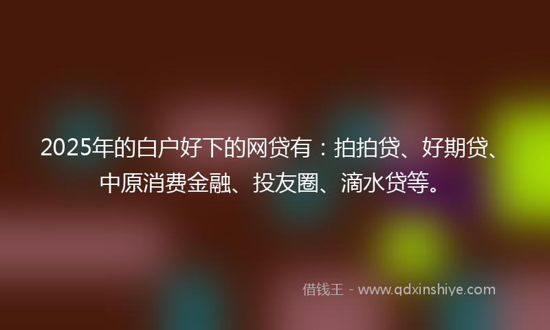 2025年的白户好下的网贷有：拍拍贷、好期贷、中原消费金融、投友圈、滴水贷等。