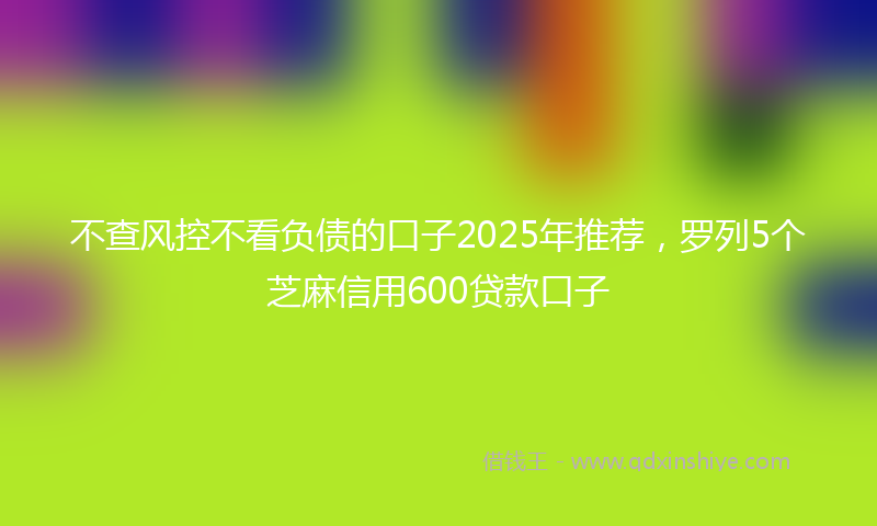 不查风控不看负债的口子2025年推荐，罗列5个芝麻信用600贷款口子