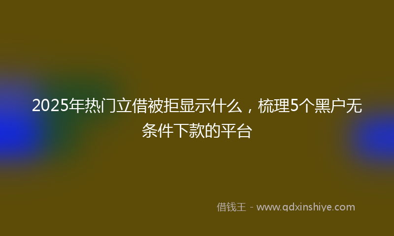 2025年热门立借被拒显示什么，梳理5个黑户无条件下款的平台