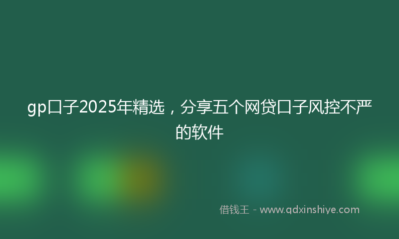 gp口子2025年精选,分享五个网贷口子风控不严的软件