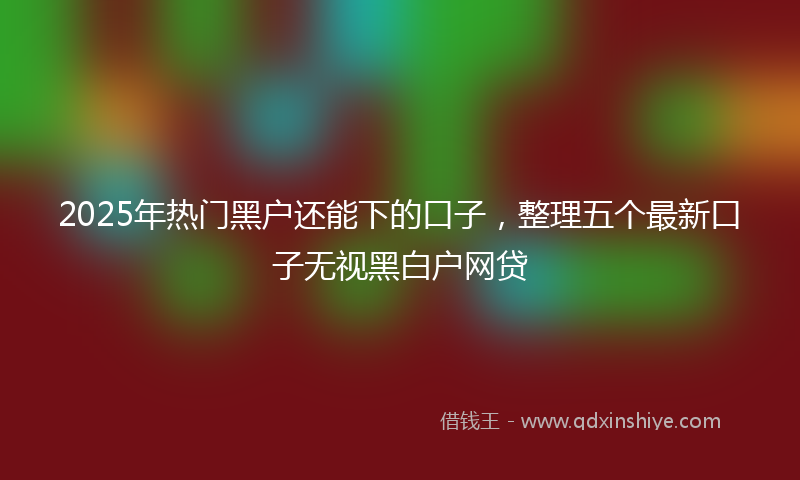 2025年热门黑户还能下的口子，整理五个最新口子无视黑白户网贷