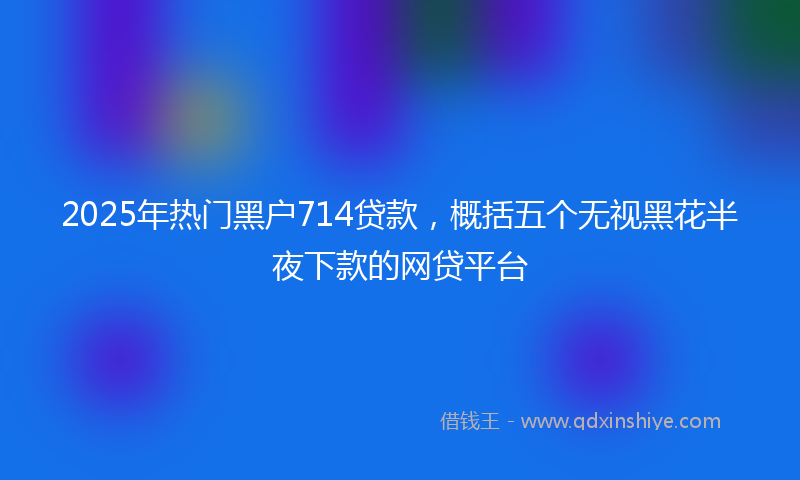 2025年热门黑户714贷款，概括五个无视黑花半夜下款的网贷平台