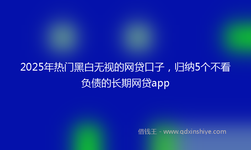 2025年热门黑白无视的网贷口子，归纳5个不看负债的长期网贷app