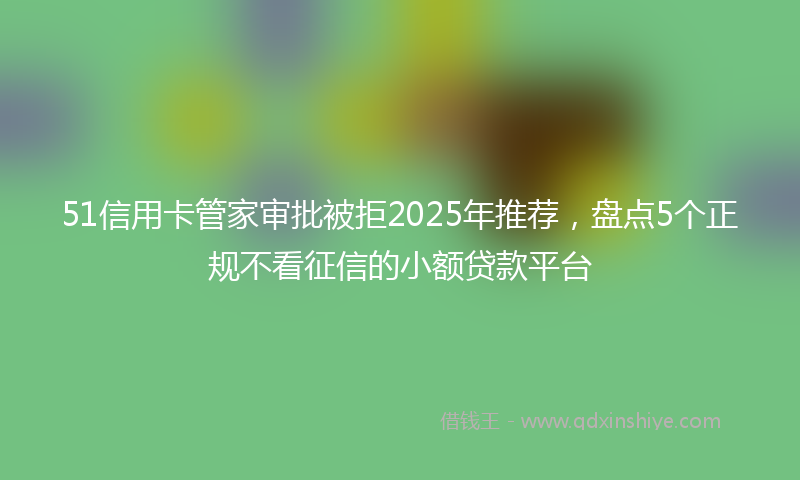 51信用卡管家审批被拒2025年推荐，盘点5个正规不看征信的小额贷款平台