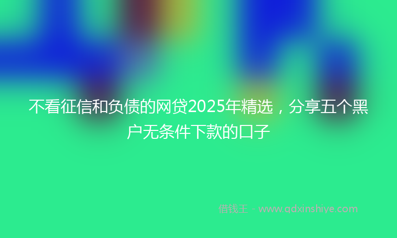 不看征信和负债的网贷2025年精选，分享五个黑户无条件下款的口子