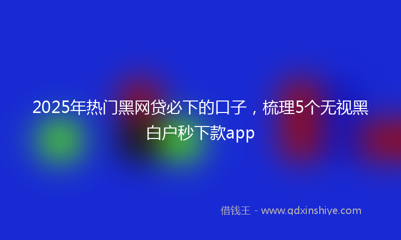 2025年热门黑网贷必下的口子，梳理5个无视黑白户秒下款app