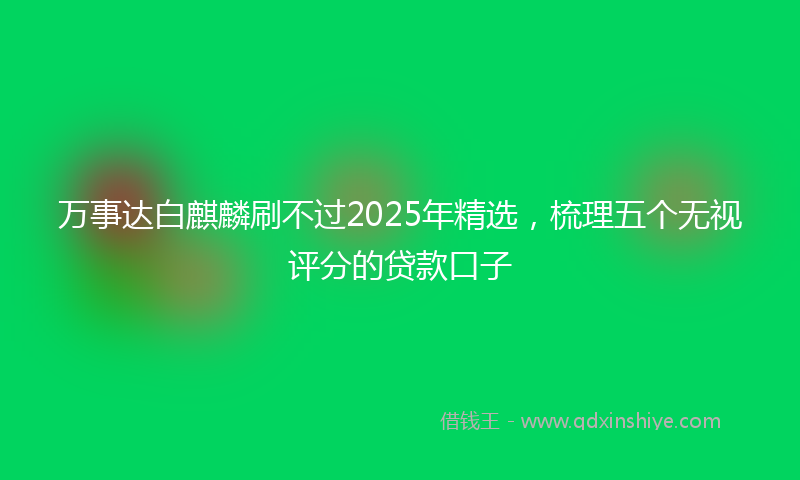 万事达白麒麟刷不过2025年精选，梳理五个无视评分的贷款口子