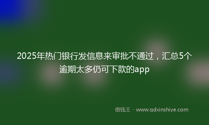 2025年热门银行发信息来审批不通过，汇总5个逾期太多仍可下款的app