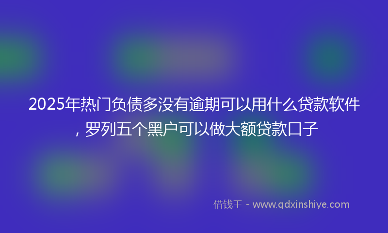 2025年热门负债多没有逾期可以用什么贷款软件，罗列五个黑户可以做大额贷款口子
