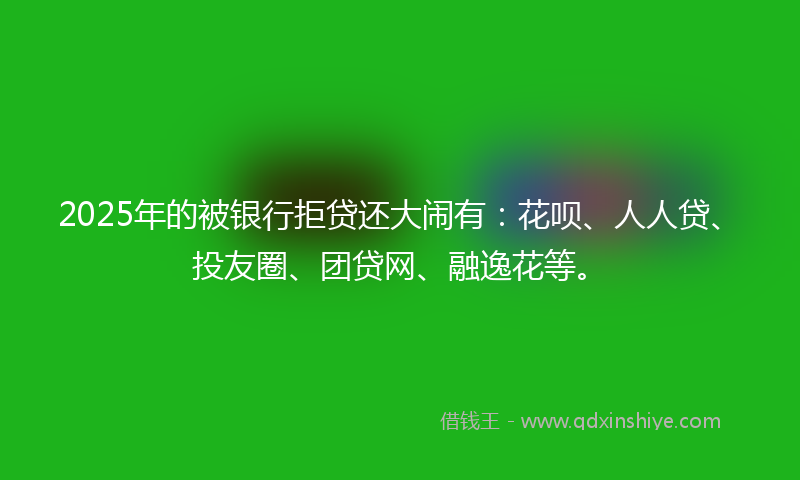 2025年的被银行拒贷还大闹有：花呗、人人贷、投友圈、团贷网、融逸花等。
