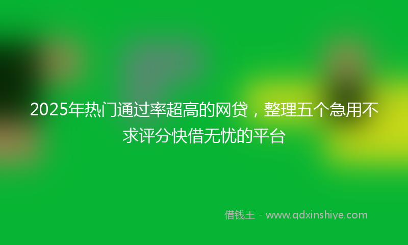 2025年热门通过率超高的网贷，整理五个急用不求评分快借无忧的平台