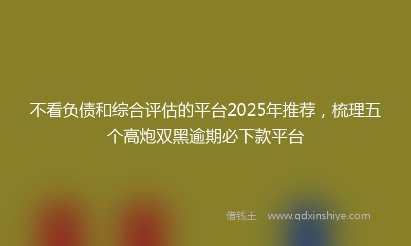 不看负债和综合评估的平台2025年推荐，梳理五个高炮双黑逾期必下款平台