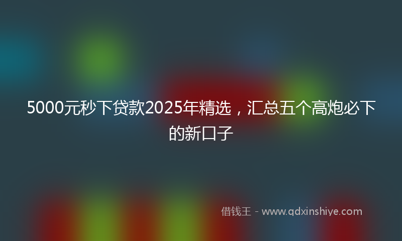 5000元秒下贷款2025年精选,汇总五个高炮必下的新口子