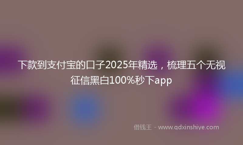 下款到支付宝的口子2025年精选，梳理五个无视征信黑白100%秒下app