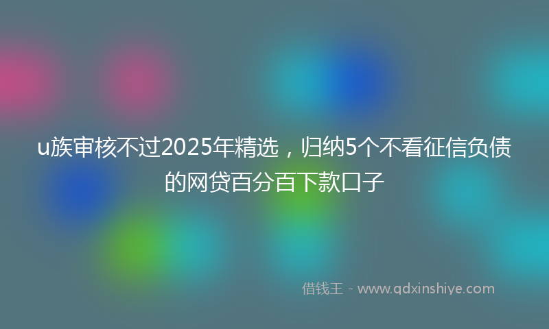 u族审核不过2025年精选，归纳5个不看征信负债的网贷百分百下款口子