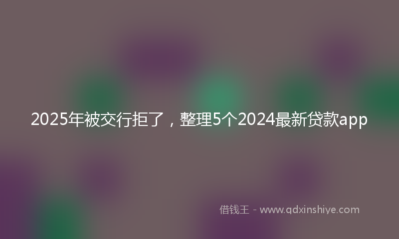 2025年被交行拒了，整理5个2024最新贷款app