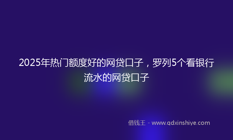 2025年热门额度好的网贷口子,罗列5个看银行流水的网贷口子