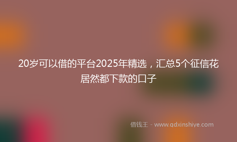 20岁可以借的平台2025年精选，汇总5个征信花居然都下款的口子