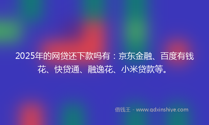 2025年的网贷还下款吗有：京东金融、百度有钱花、快贷通、融逸花、小米贷款等。
