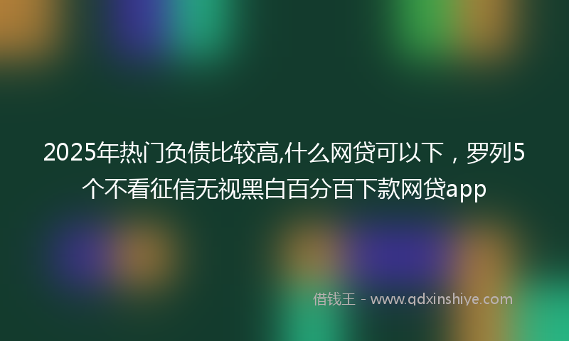 2025年热门负债比较高,什么网贷可以下，罗列5个不看征信无视黑白百分百下款网贷app