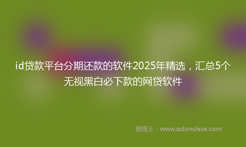 id贷款平台分期还款的软件2025年精选，汇总5个无视黑白必下款的网贷软件