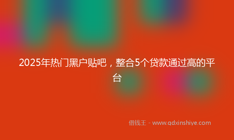 2025年热门黑户贴吧,整合5个贷款通过高的平台