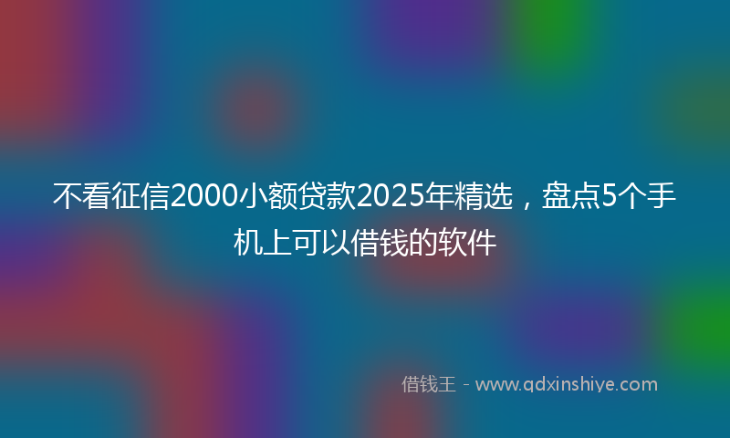 不看征信2000小额贷款2025年精选，盘点5个手机上可以借钱的软件