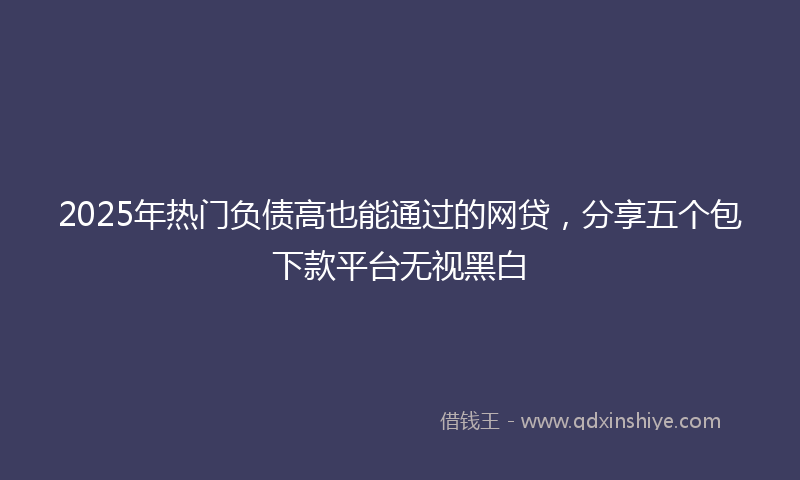 2025年热门负债高也能通过的网贷，分享五个包下款平台无视黑白