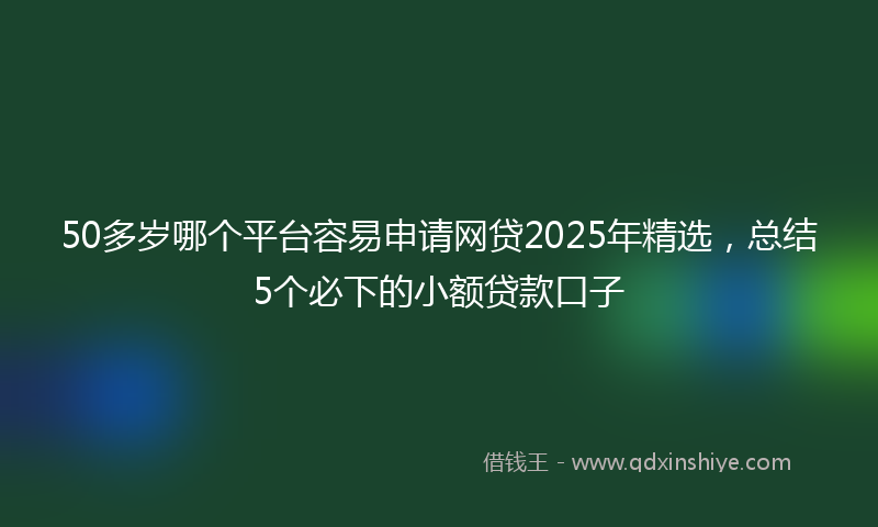 50多岁哪个平台容易申请网贷2025年精选，总结5个必下的小额贷款口子