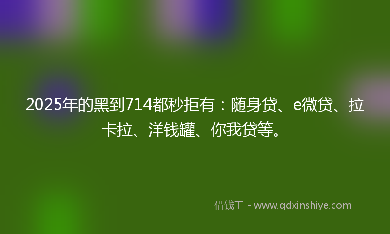 2025年的黑到714都秒拒有：随身贷、e微贷、拉卡拉、洋钱罐、你我贷等。