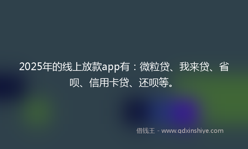 2025年的线上放款app有：微粒贷、我来贷、省呗、信用卡贷、还呗等。