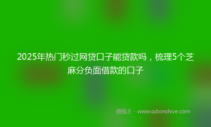 2025年热门秒过网贷口子能贷款吗，梳理5个芝麻分负面借款的口子