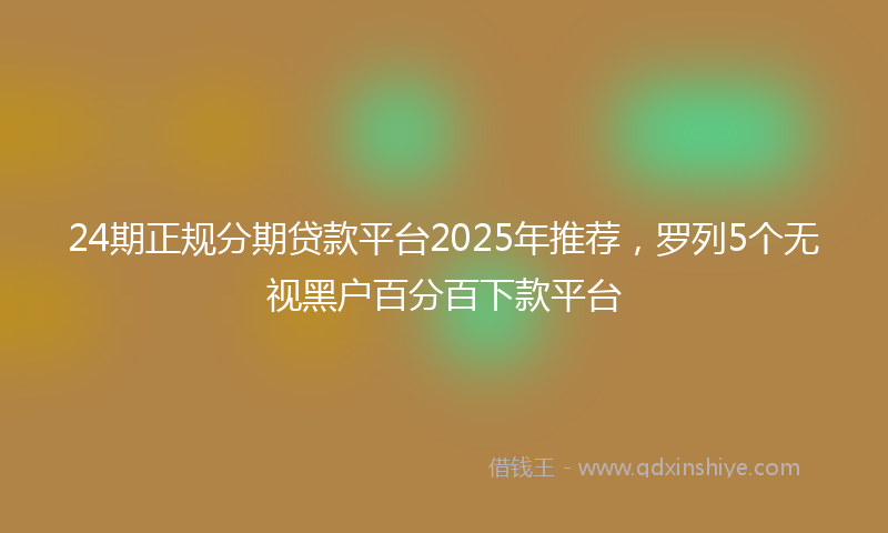 24期正规分期贷款平台2025年推荐，罗列5个无视黑户百分百下款平台