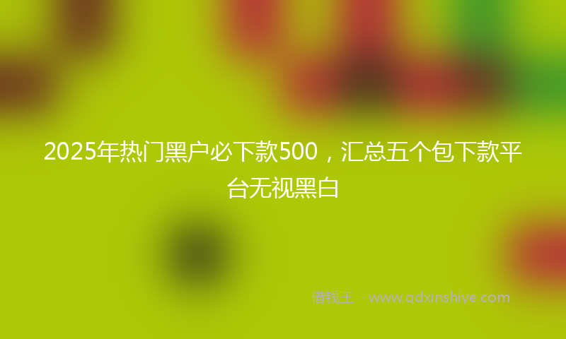 2025年热门黑户必下款500，汇总五个包下款平台无视黑白