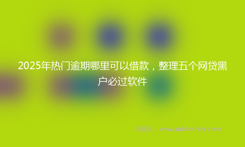 2025年热门逾期哪里可以借款，整理五个网贷黑户必过软件