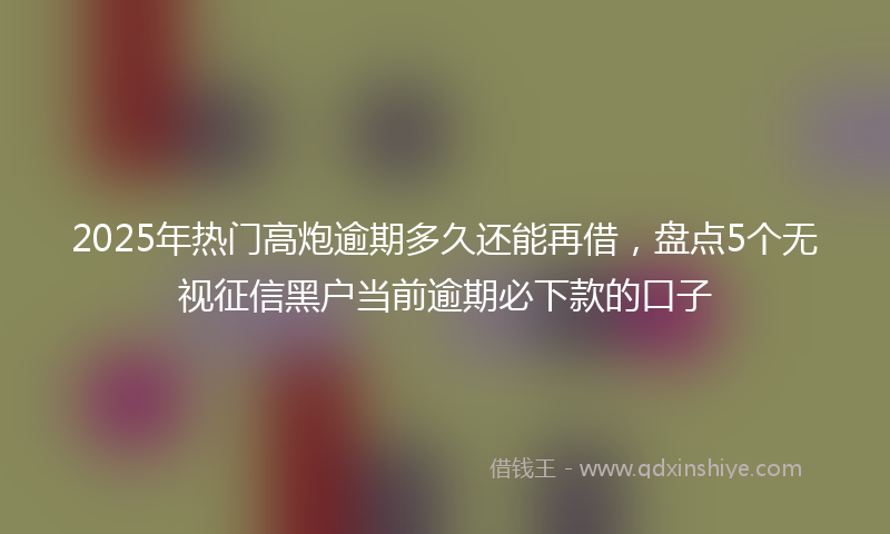 2025年热门高炮逾期多久还能再借,盘点5个无视征信黑户当前逾期必下款的口子