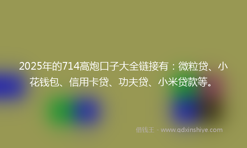 2025年的714高炮口子大全链接有：微粒贷、小花钱包、信用卡贷、功夫贷、小米贷款等。
