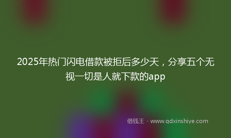 2025年热门闪电借款被拒后多少天，分享五个无视一切是人就下款的app