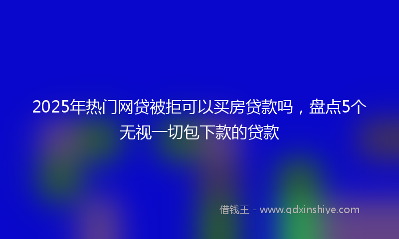 2025年热门网贷被拒可以买房贷款吗，盘点5个无视一切包下款的贷款